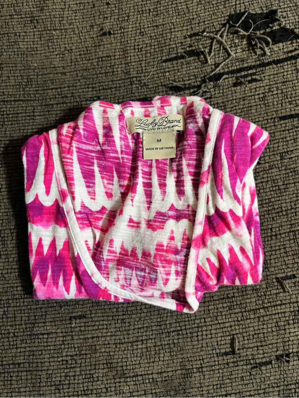 Lucky Brand Pink Tie-Dye Top Sz Medium